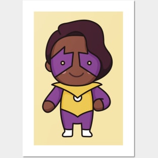 Cute Superhero Kid in Costume Posters and Art